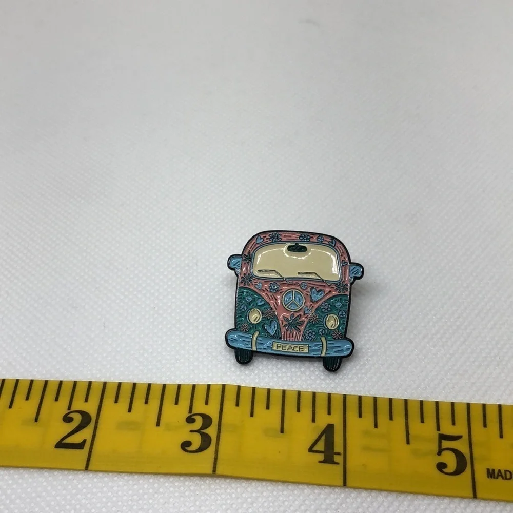 3/$25 Boho Hippie Volkswagen Van Bus Pin Badge Brooch